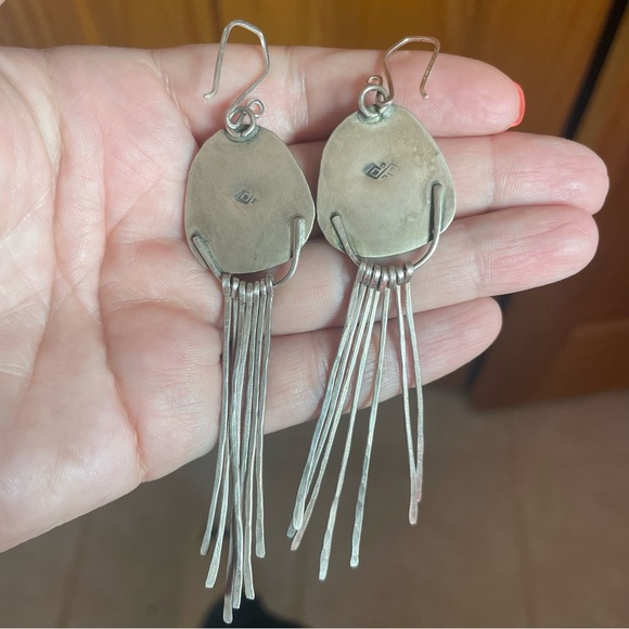 Royston Ribbon Turquoise Sterling earrings - Picture 4 of 6